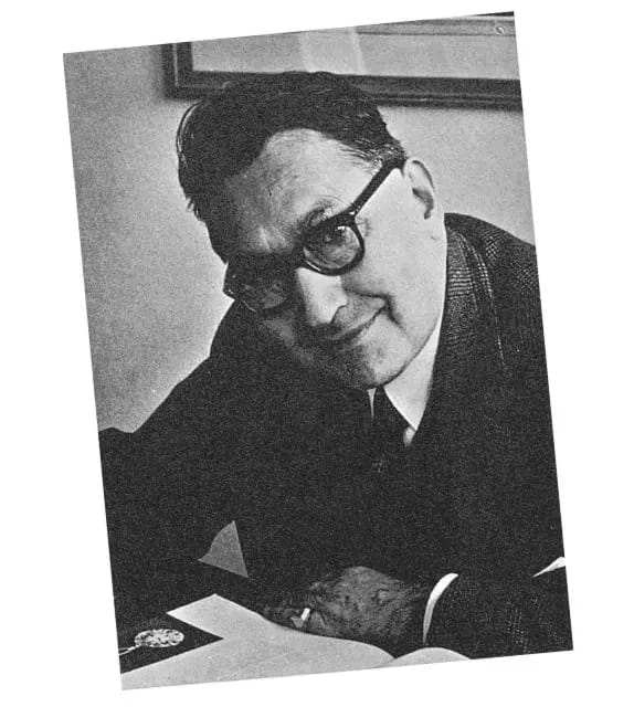 Portrait d’archives en noir et blanc lié à la succession de Universal Genève, avec un homme en costume