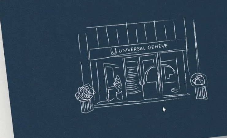 Illustration of the Universal Geneve boutique